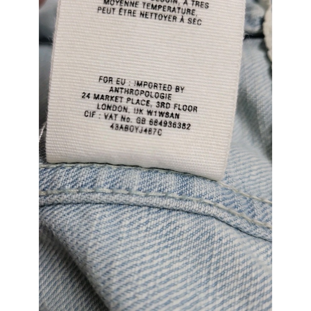 Anthropologie Pilcro The Letterpress Womens SZ M Denim Vest Crochet Lace Back - Picture 6 of 10